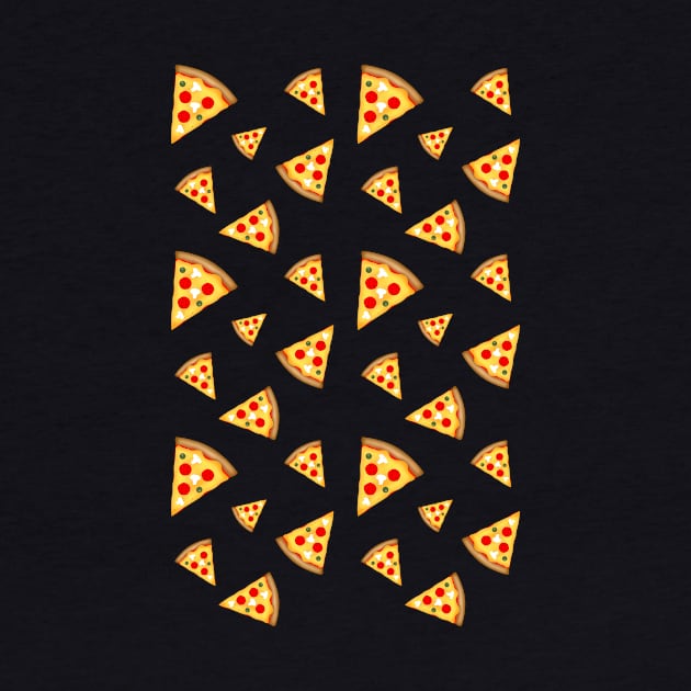 Cool and fun pizza slices pattern on Black by PLdesign